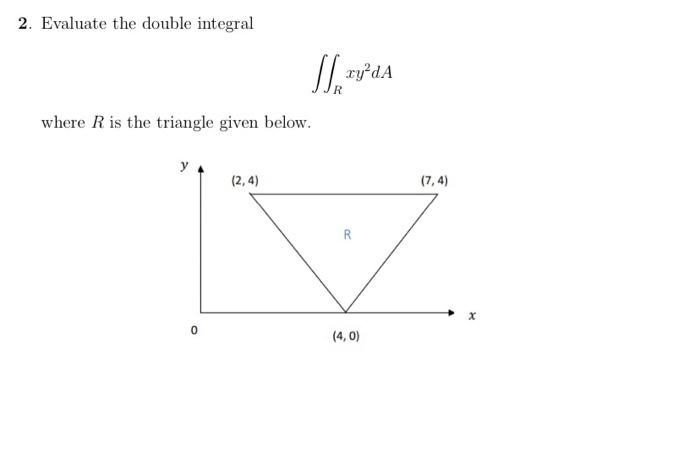 Solved 2. Evaluate the double integral where R is the | Chegg.com