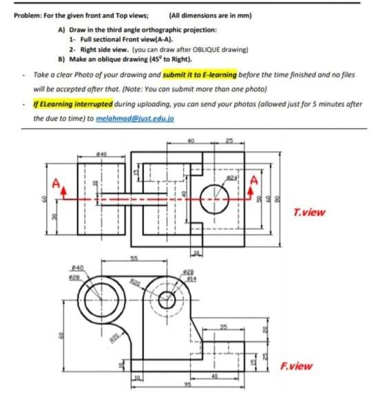 Solved Problem: For the given front and Top views (All | Chegg.com