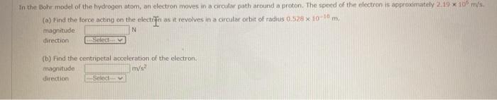 Solved m In the Bohr model of the hydrogen atom, an electron | Chegg.com