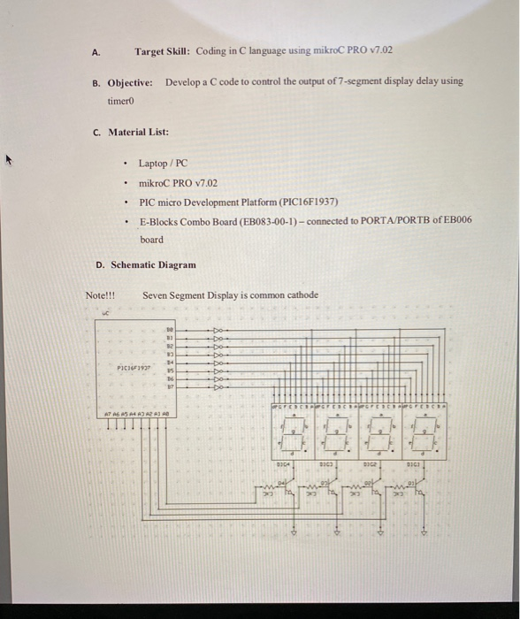 Micro C Code Programming A. Target Skill: Coding in C language using mikroC | Chegg.com