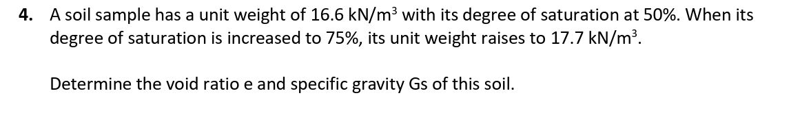 Solved A soil sample has a unit weight of 16.6kNm3 ﻿with its | Chegg.com