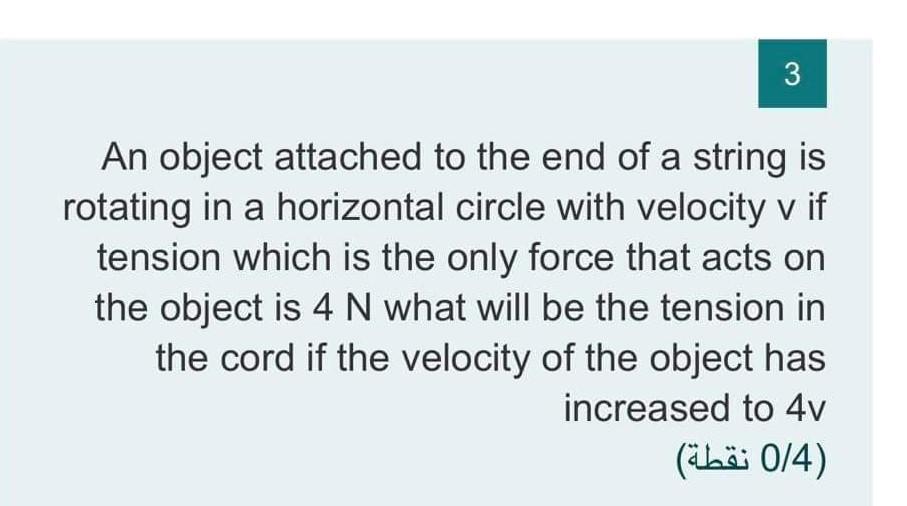 Solved 3 An object attached to the end of a string is | Chegg.com