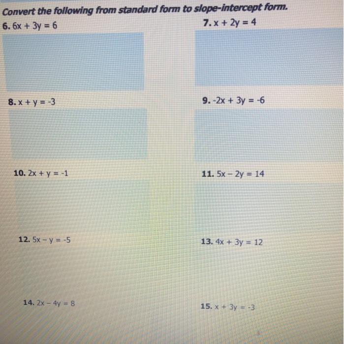 y =- 4 7x 6 in standard form