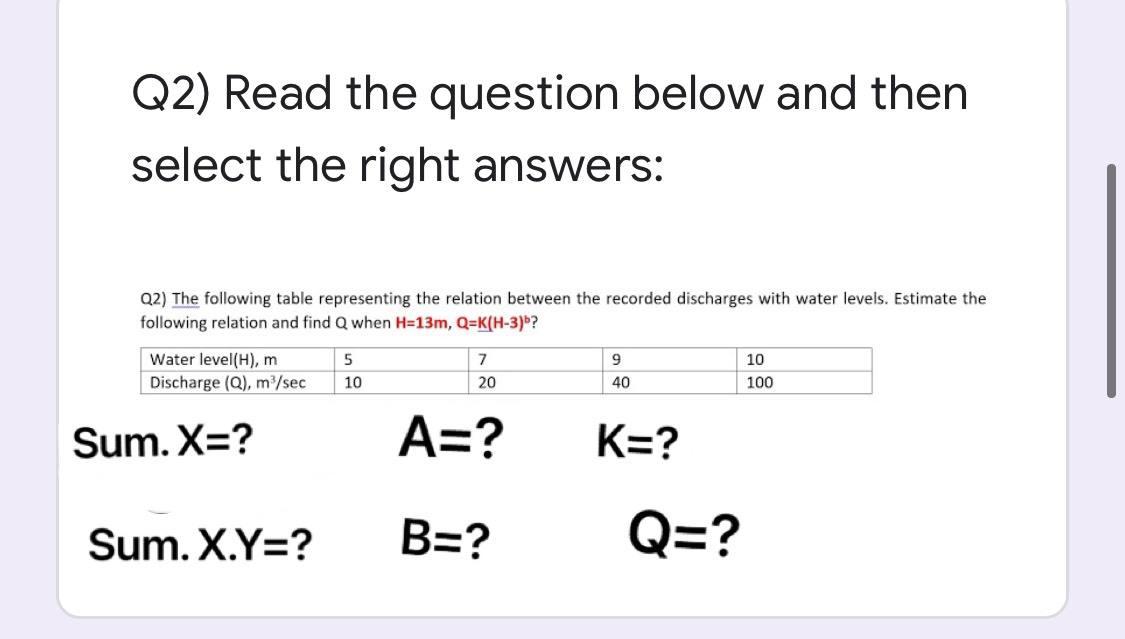 Solved Q2) Read the question below and then select the right | Chegg.com
