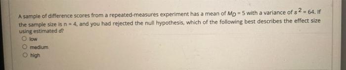 Solved A sample of difference scores from a | Chegg.com