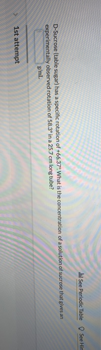 Solved See Periodic Table See Hin D-Sucrose (table sugar) | Chegg.com