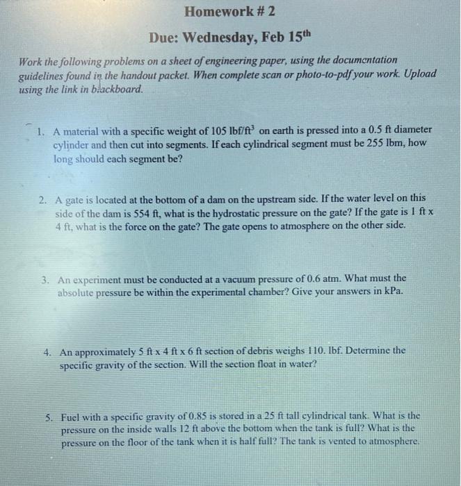 Solved Due Wednesday, Feb 15th Work the following problems