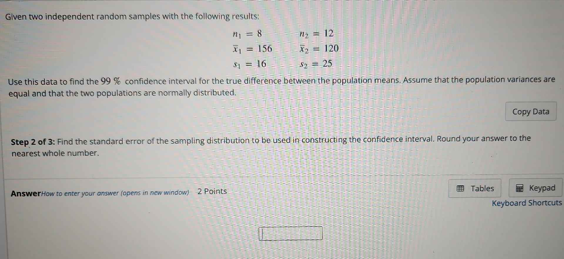Solved Given two independent random samples with the | Chegg.com