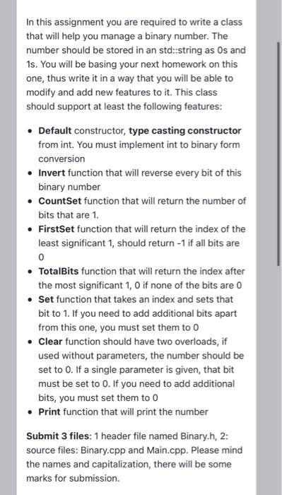 Solved In this assignment you are required to write a class | Chegg.com