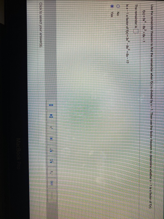 Solved Use the remainder theorem to find the remainder when | Chegg.com