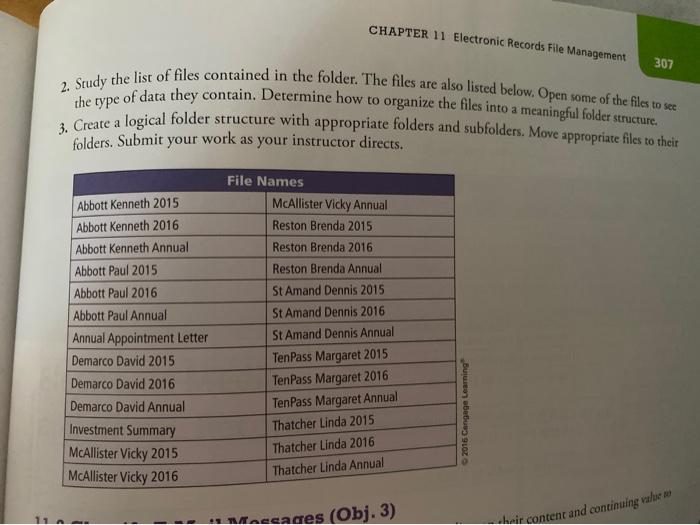 Solved CHAPTER 11 Electronic Records File Management 307 2. | Chegg.com