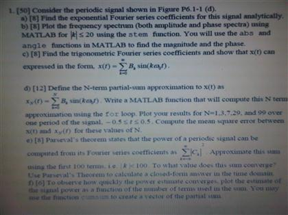 Consider the periodic signal shown in Figure P6.1-1 | Chegg.com