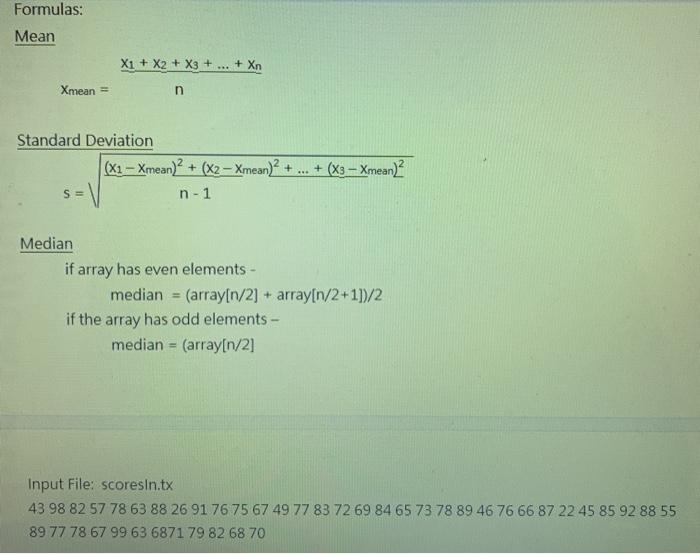 Solved Arrays - Methods Program - Stats You are a new | Chegg.com