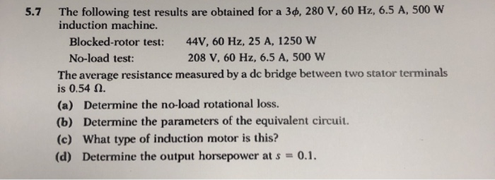 Solved 5.7 The following test results are obtained for a 34, | Chegg.com