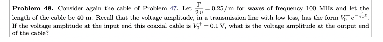 Solved Problem 48. ﻿Consider again the cable of Problem 47. | Chegg.com