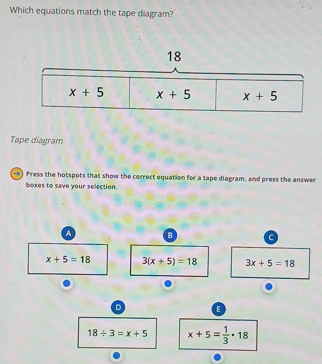 Solved Which equations match the tape diagram? Tape diagram