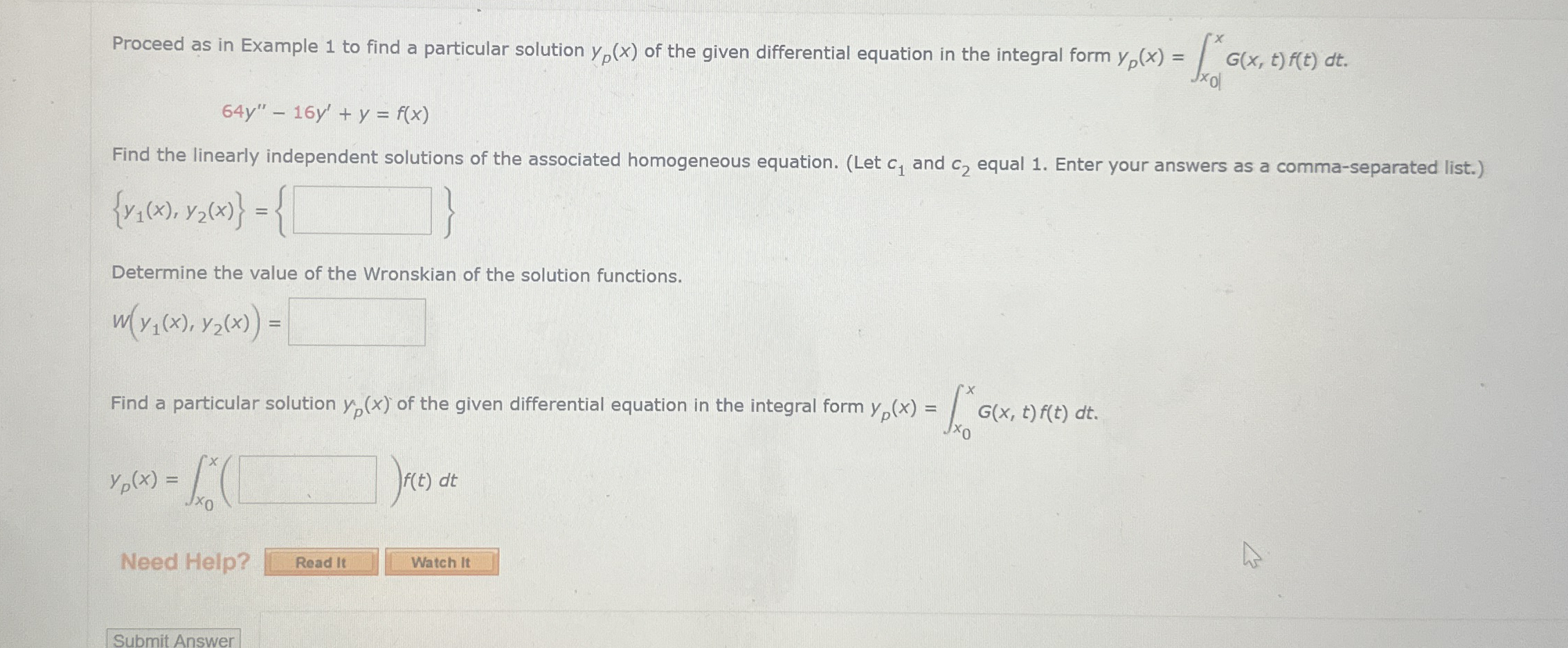 Solved Proceed as in Example 1 ﻿to find a particular