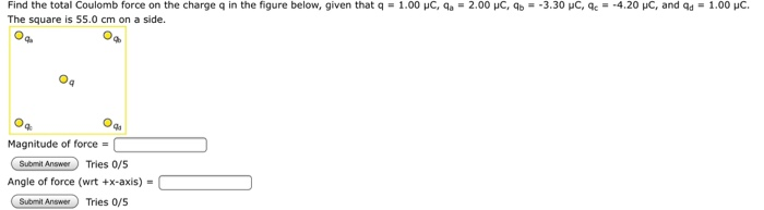 Solved Find the total Coulomb force on the charge q in the | Chegg.com