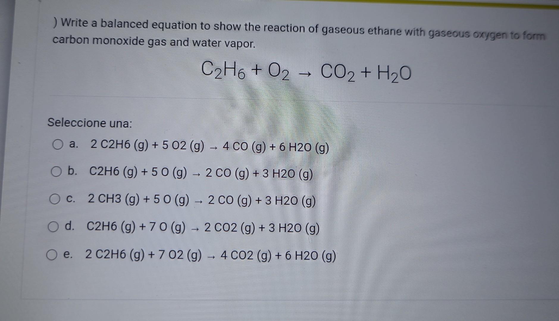Solved ) Write a balanced equation to show the reaction of | Chegg.com ...