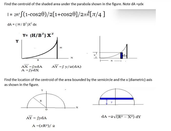 Solved Find the centroid of the shaded area under the | Chegg.com