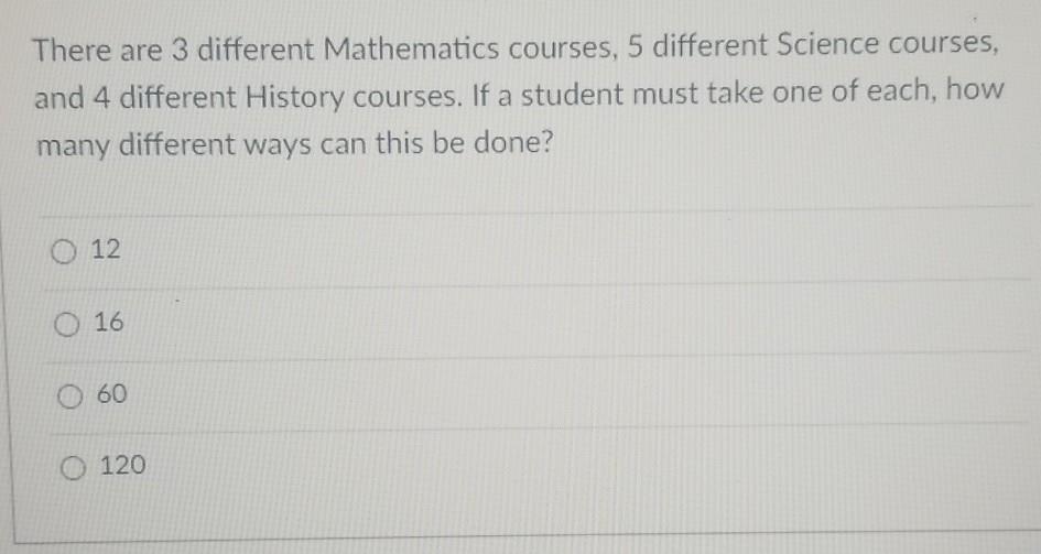 Solved There are 3 different Mathematics courses, 5 | Chegg.com