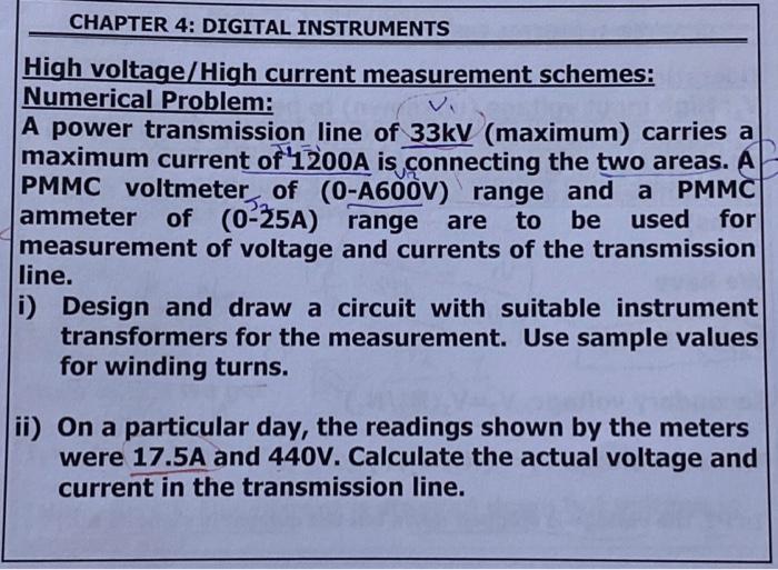 Solved CHAPTER 4: DIGITAL INSTRUMENTS High voltage/High | Chegg.com