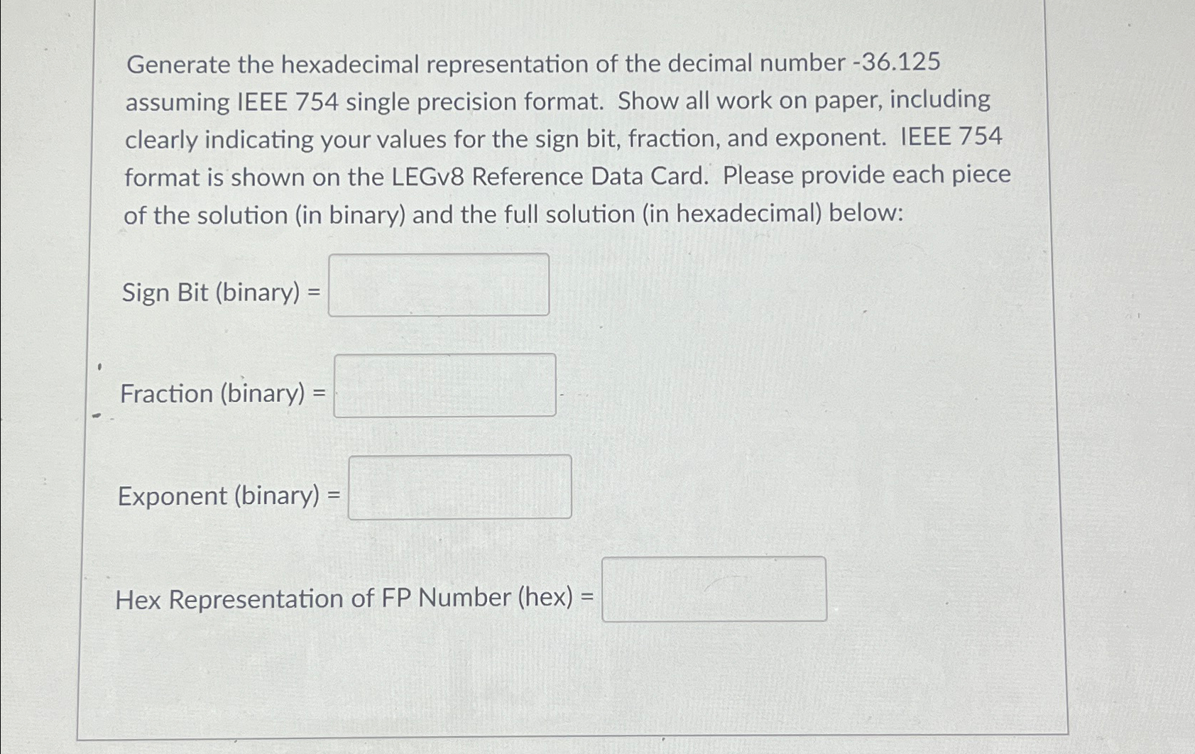Solved Generate the hexadecimal representation of the | Chegg.com