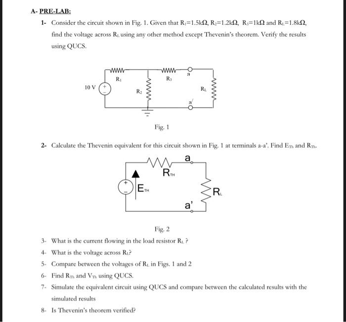 Solved 1- Consider The Circuit Shown In Fig. 1. Given That | Chegg.com