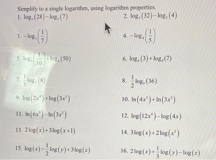 solved-simplify-to-a-single-logarithm-using-logarithm-chegg