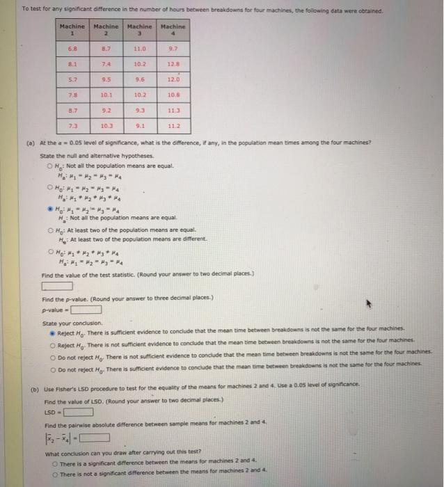 Solved To test for any significant difference in the number | Chegg.com