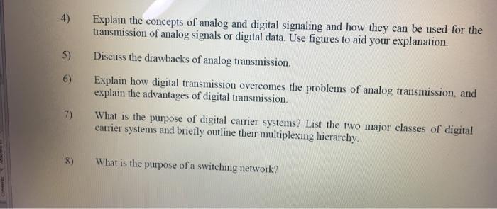 Solved 4) Explain the concepts of analog and digital | Chegg.com