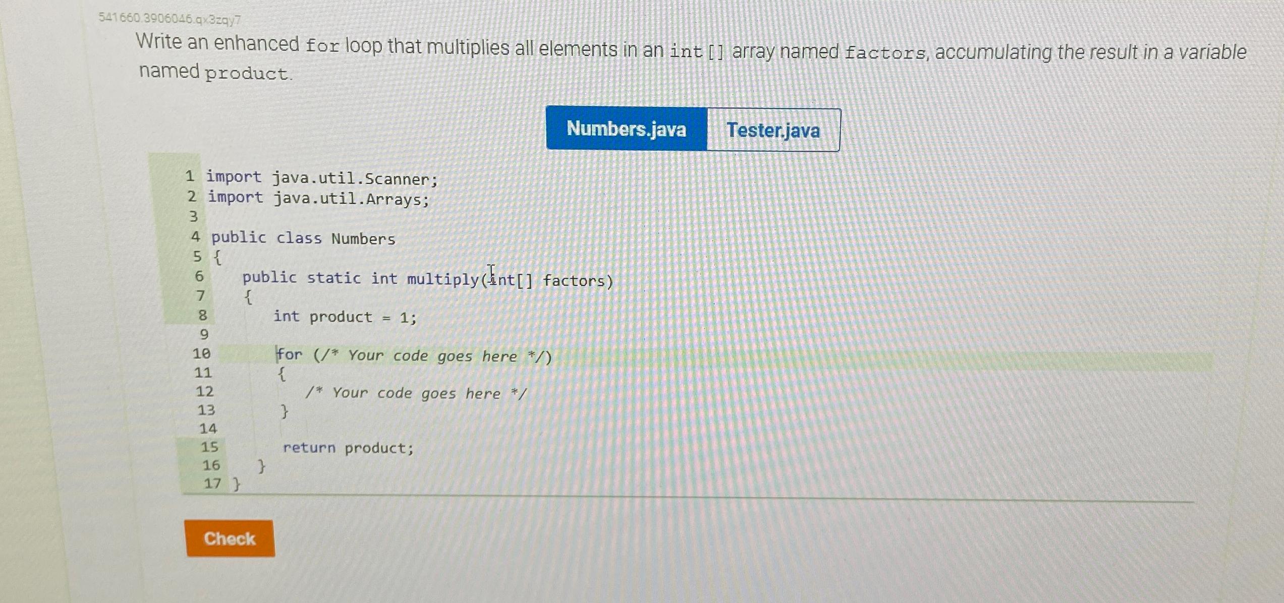 Solved 541660.3906046.q×32qy7Write an enhanced for loop that | Chegg.com