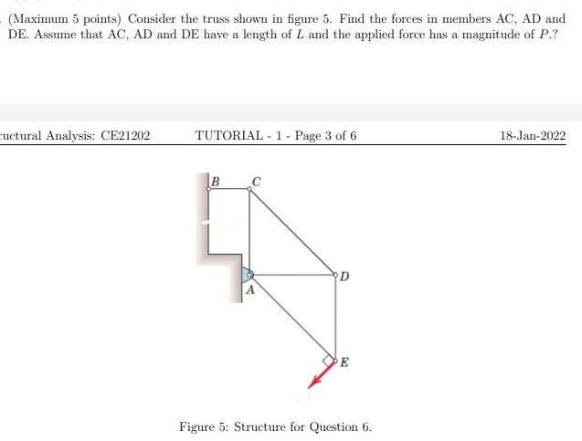 Solved (Maximum 5 Points) Consider The Truss Shown In Figure | Chegg.com