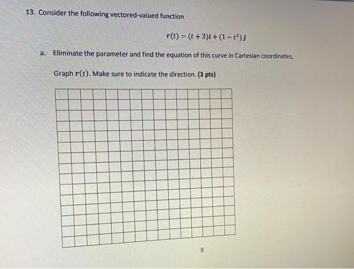 Solved 13. Consider the following vectored-valued function | Chegg.com