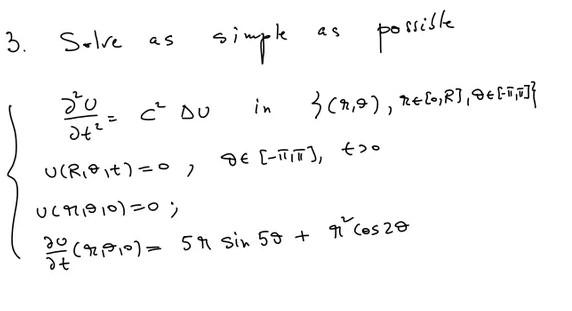 Solved 3. Solve As Simple As Possible ⎩⎨⎧∂t2∂2u=c2Δu In 