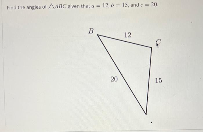 12 16 20 triangle angles