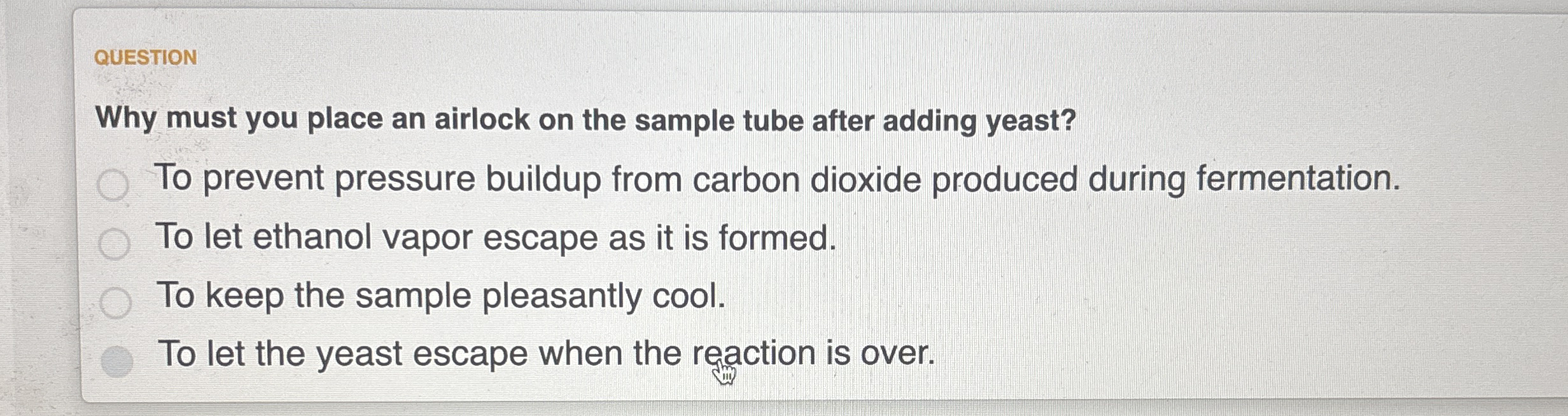 Solved QUESTIONWhy must you place an airlock on the sample