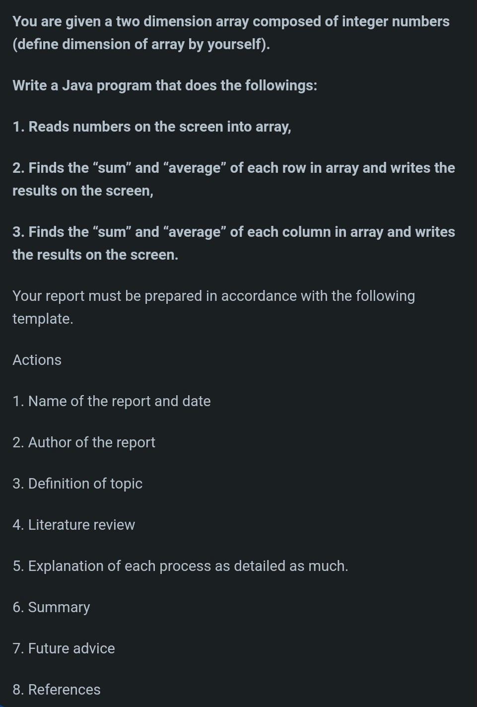 Solved You are given a two dimension array composed of | Chegg.com
