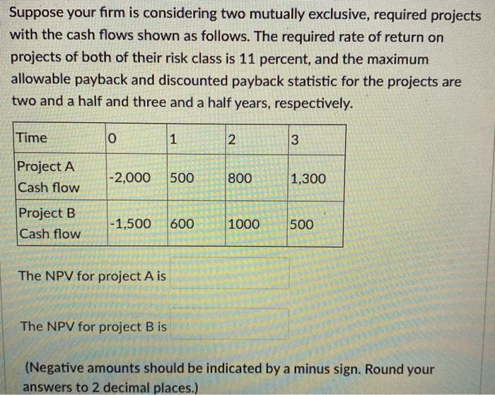 Solved Suppose Your Firm Is Considering Two Mutually | Chegg.com