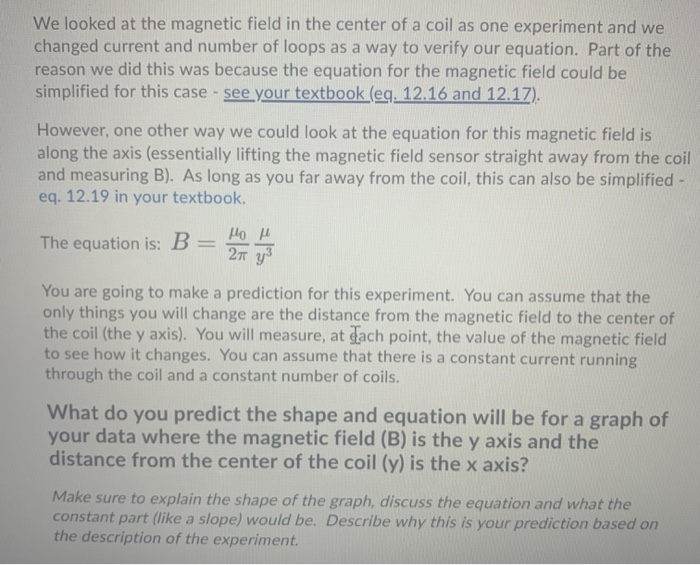 Solved We looked at the magnetic field in the center of a | Chegg.com