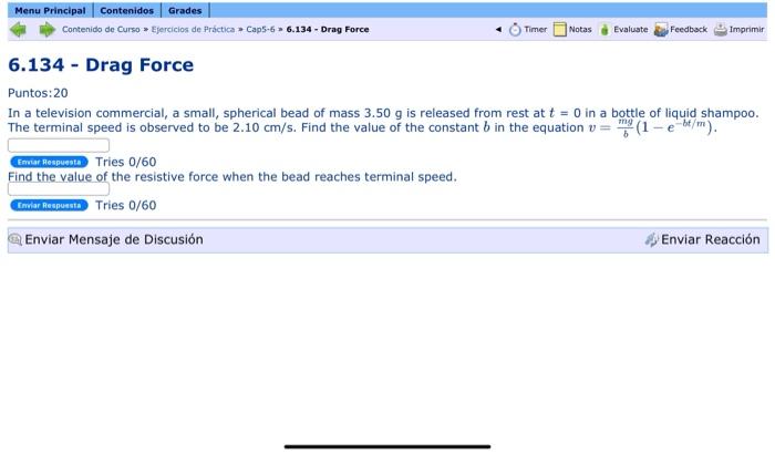 In a television commercial, a small, spherical bead of mass \( 3.50 \mathrm{~g} \) is released from rest at \( t=0 \) in a bo