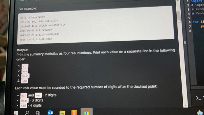 Solved solve the problem in Python3 only not any other | Chegg.com