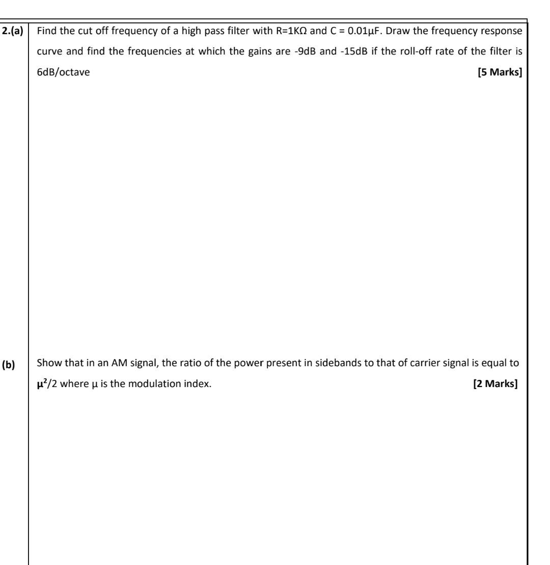 Solved 2.(a) Find the cut off frequency of a high pass | Chegg.com