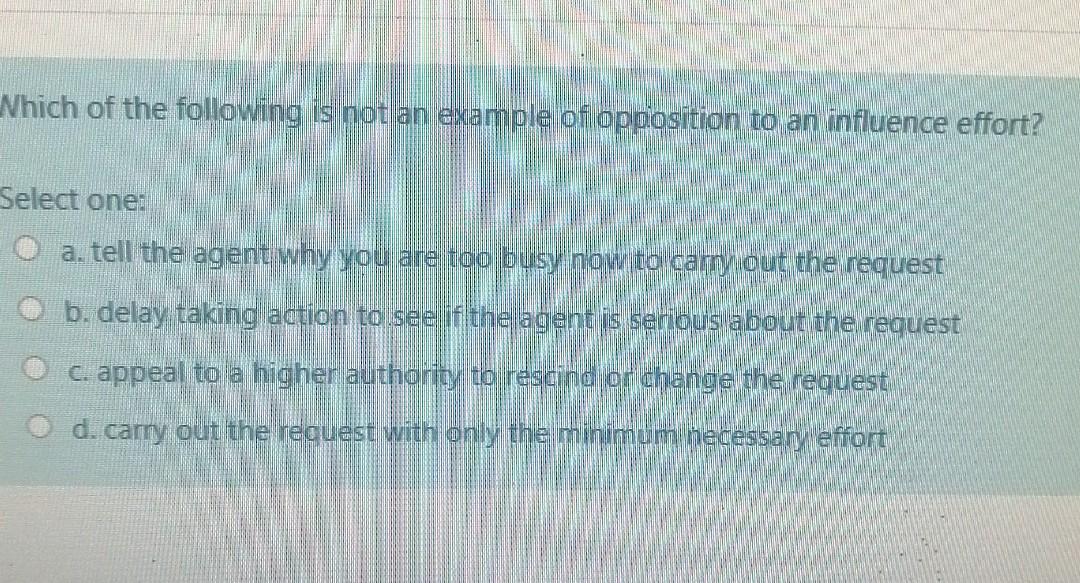 Solved Which of the following is not an example of | Chegg.com