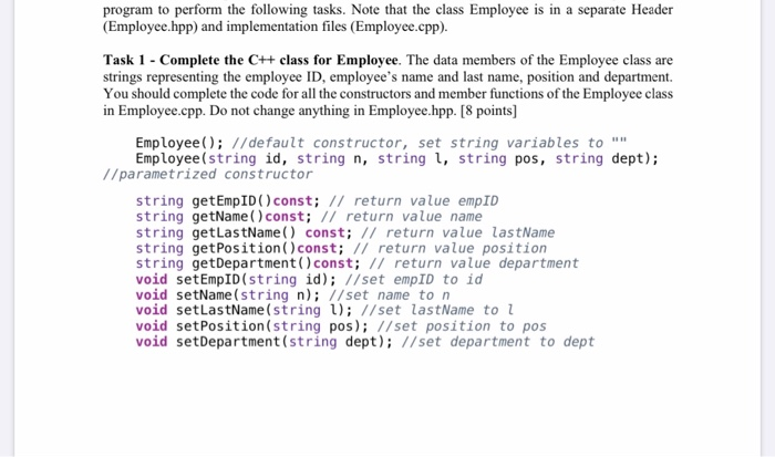 Solved Beginner C++use the attached employee.hpp program to | Chegg.com