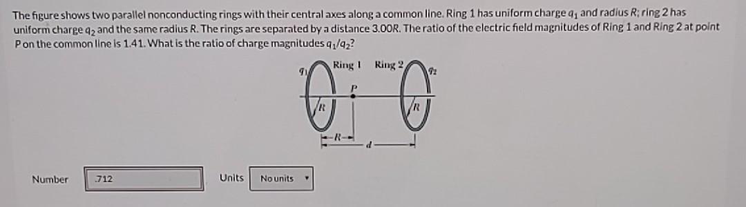 Solved The figure shows two parallel nonconducting rings | Chegg.com