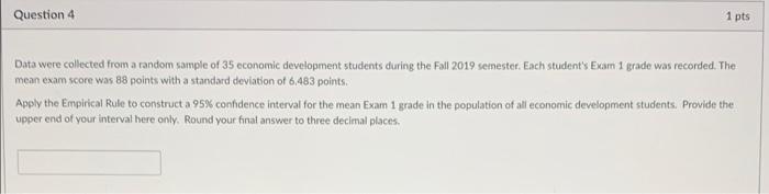 Solved Question 2 1 pts Data were collected from a random | Chegg.com