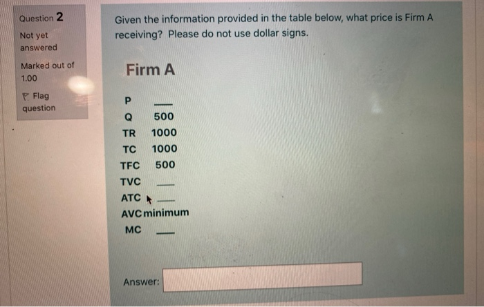Solved Question 2 Given the information provided in the | Chegg.com