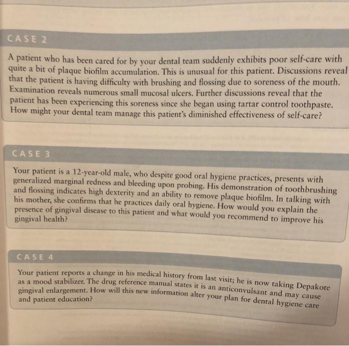 dental care case study 2 answers