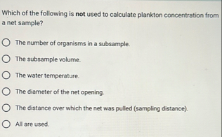 Solved Which of the following is not used to calculate | Chegg.com